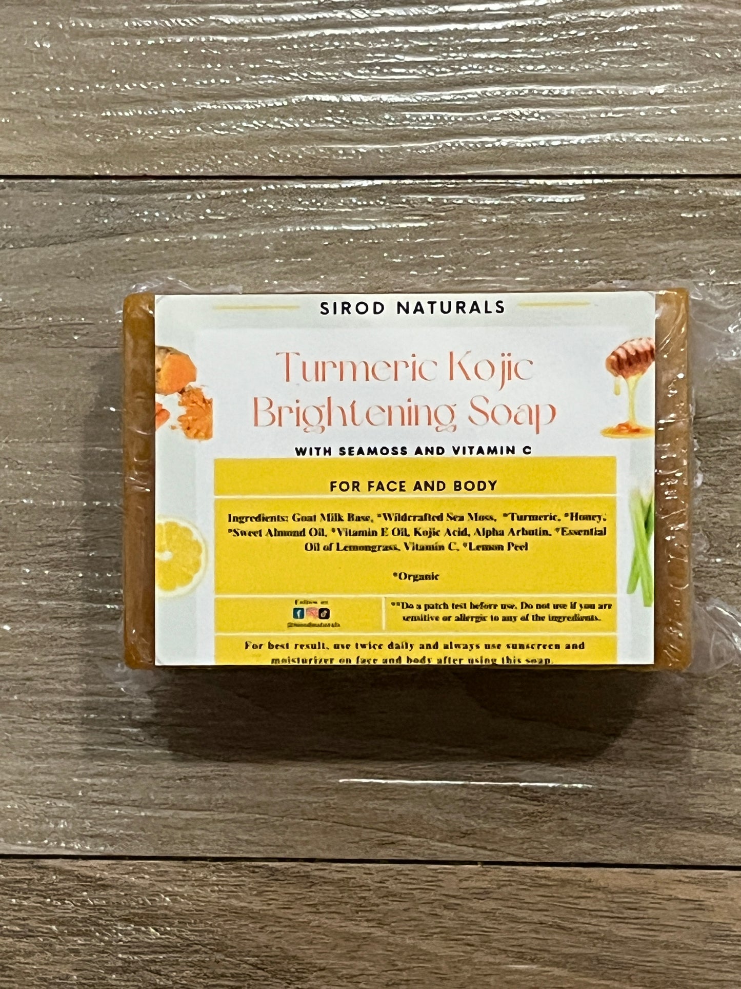 Turmeric Kojic Brightening Soap with Seamoss and Vitamin C