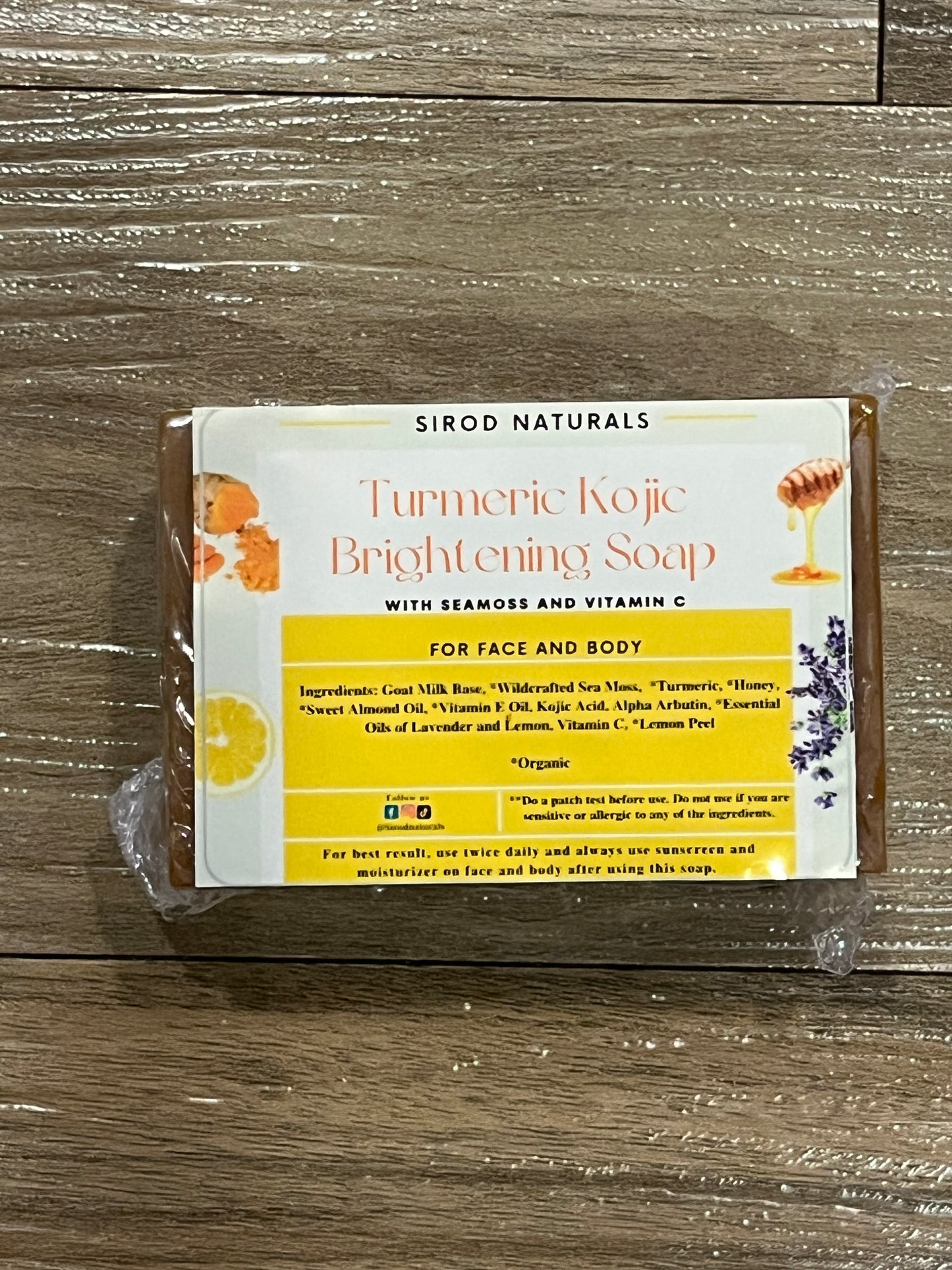 Turmeric Kojic Brightening Soap with Seamoss and Vitamin C