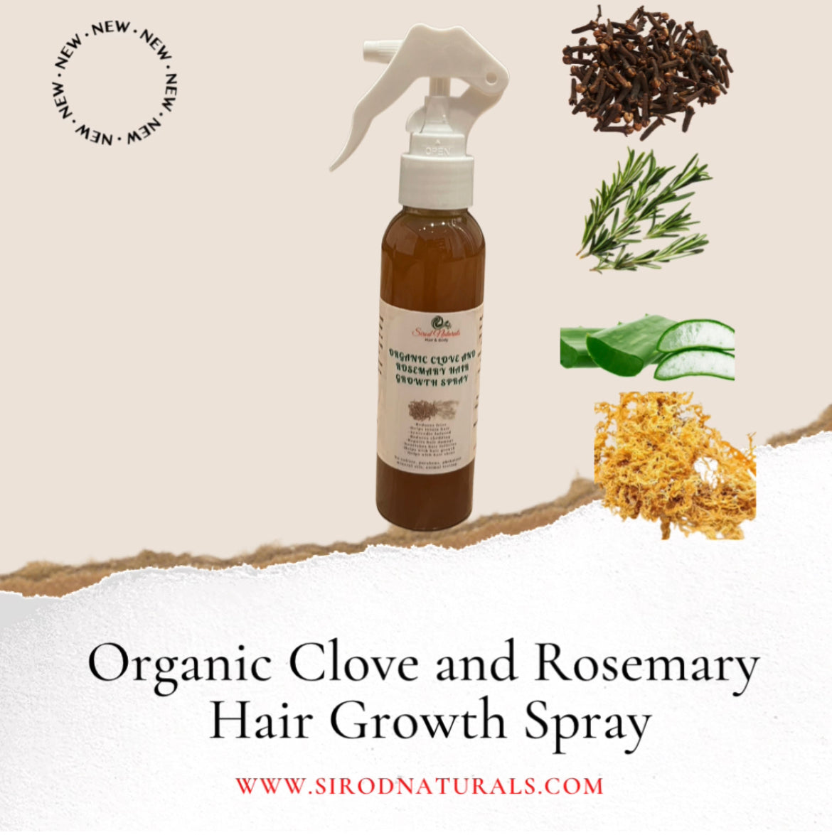 Organic Clove and Rosemary Hair Growth Spray