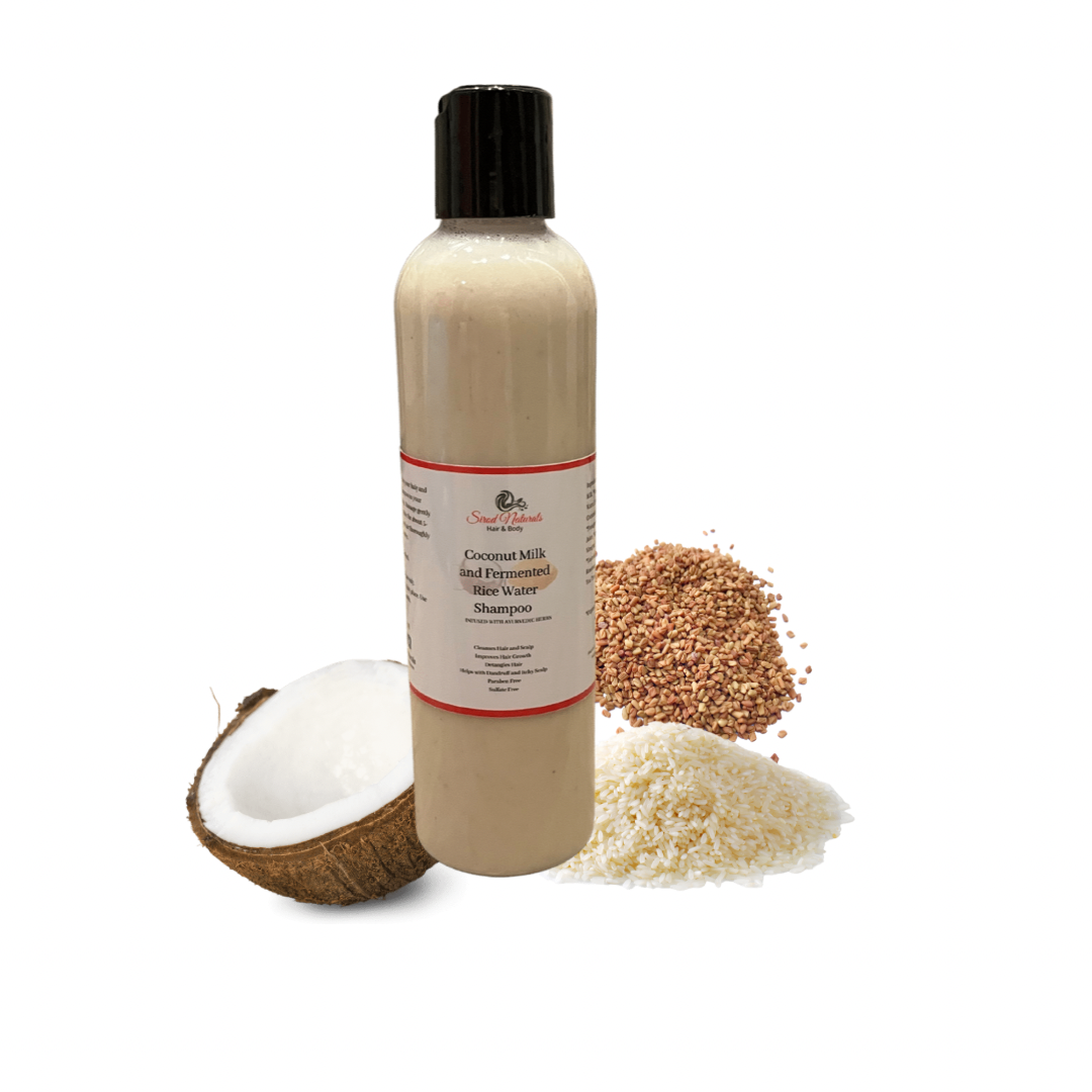 Coconut Milk and Fermented Rice Water Shampoo with Ayurvedic Herbs Blend