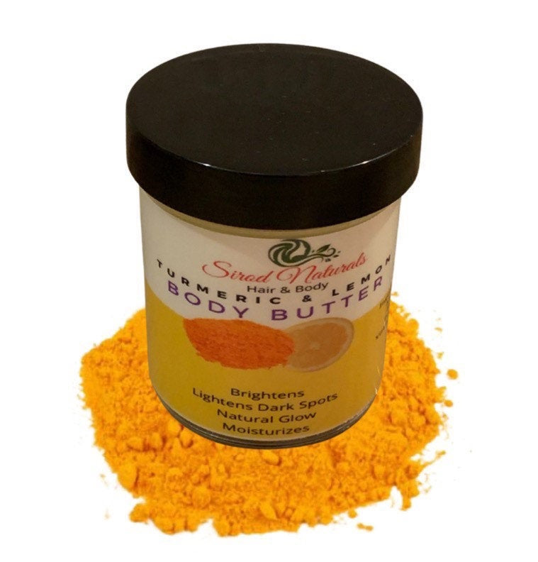 Organic Turmeric & Lemon Body Butter/ Brightening Body Butter/Dark Spot/Acne Spot