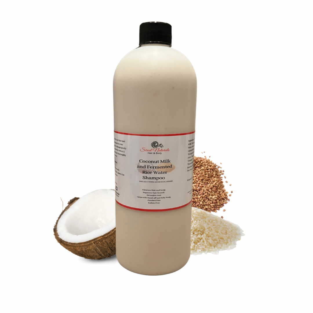 Coconut Milk and Fermented Rice Water Shampoo with Ayurvedic Herbs Blend