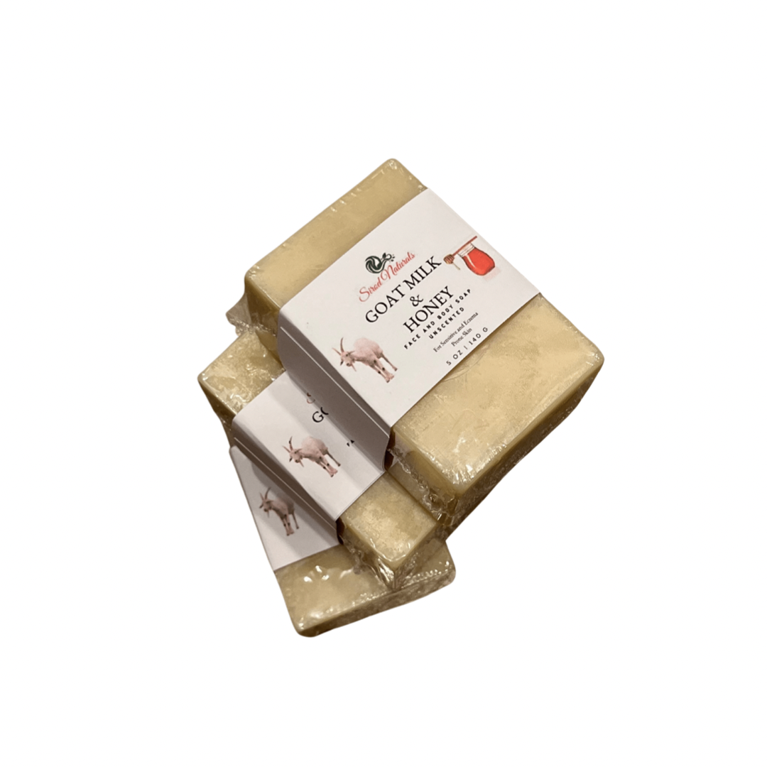 Unscented Goat Milk and Honey Soap | Face and Body | Sensitive Skin | Goat Milk Soap - 5oz