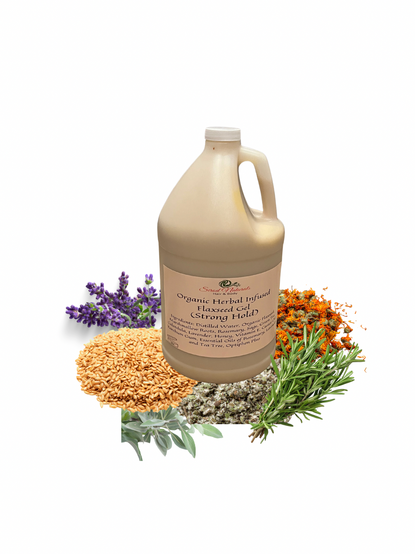 Wholesale Organic Herbal Infused Flaxseed Gel, Moisturizing Hair Gel (Gallon)