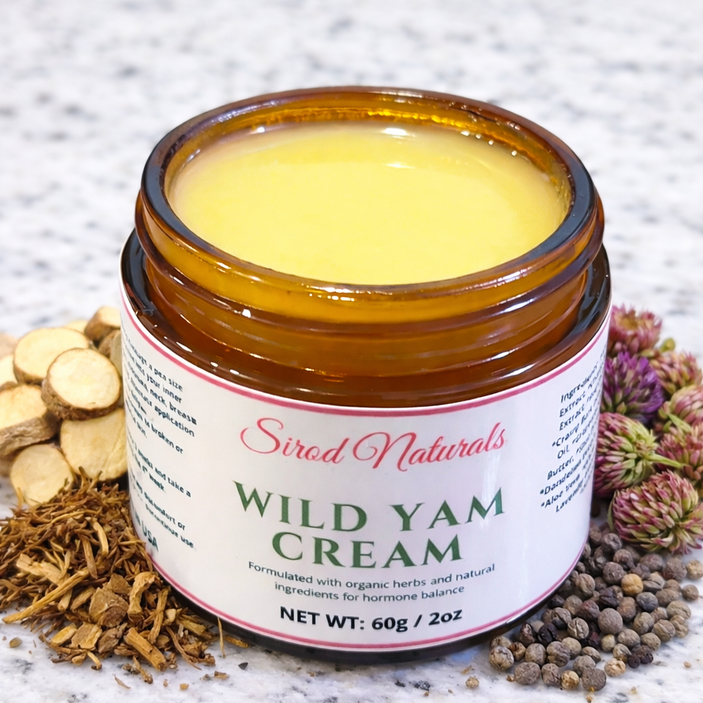 Wild Yam Hormone Balancing Cream - 60g/2oz Organic Herbs & Natural Ingredients for Hormone Balance