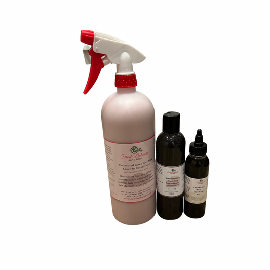 Combo: Black Rice Milk Leave In Conditioner, Shampoo and Hair Oil