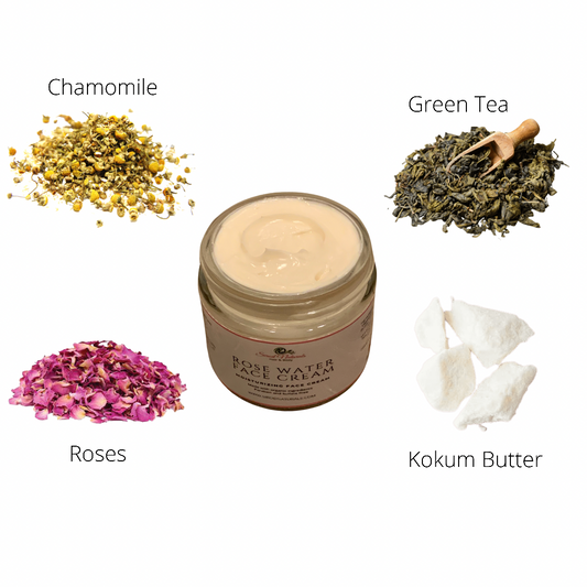 Organic Rose Water Face Cream, Moisturizing Face Cream